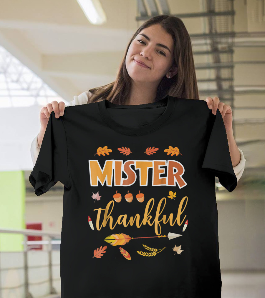 Mister Thankful Acorns and Autumn Leaves T-Shirt