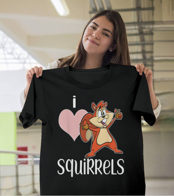 I Love Squirrels Squirrel Cartoon Character Fun T-Shirt