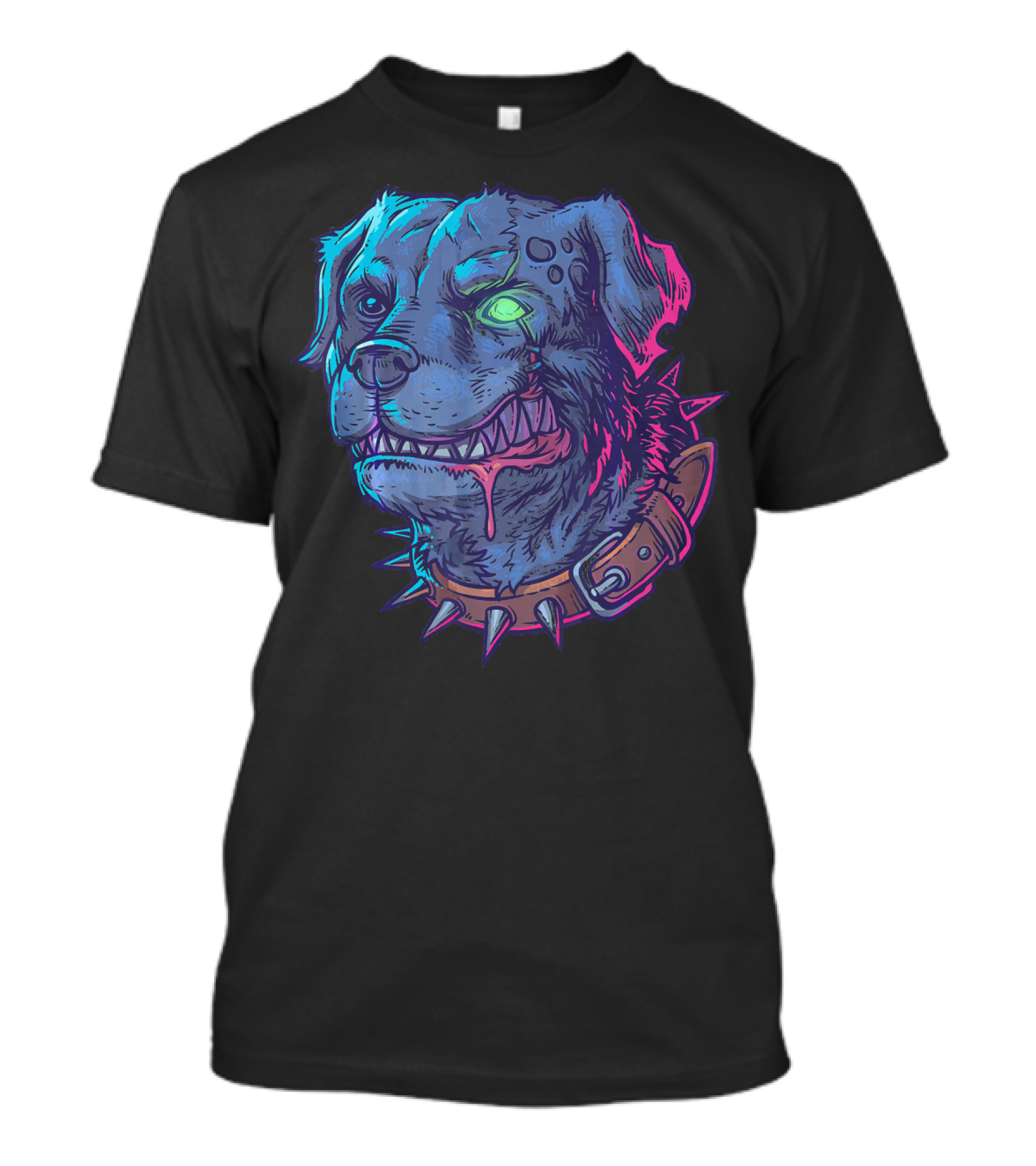 Zombie Rottweiler Dog With Spiked Collar T-Shirt