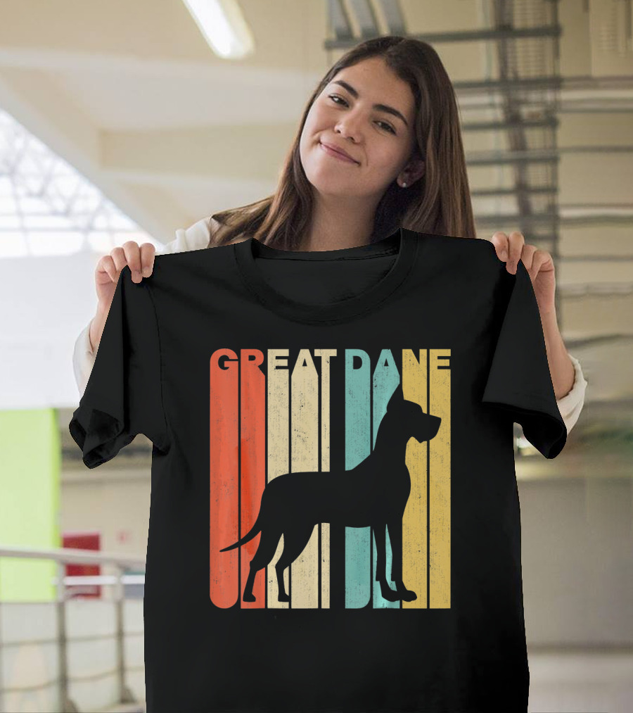 Great Dane Vintage Retro Silhouette Flag T-Shirt