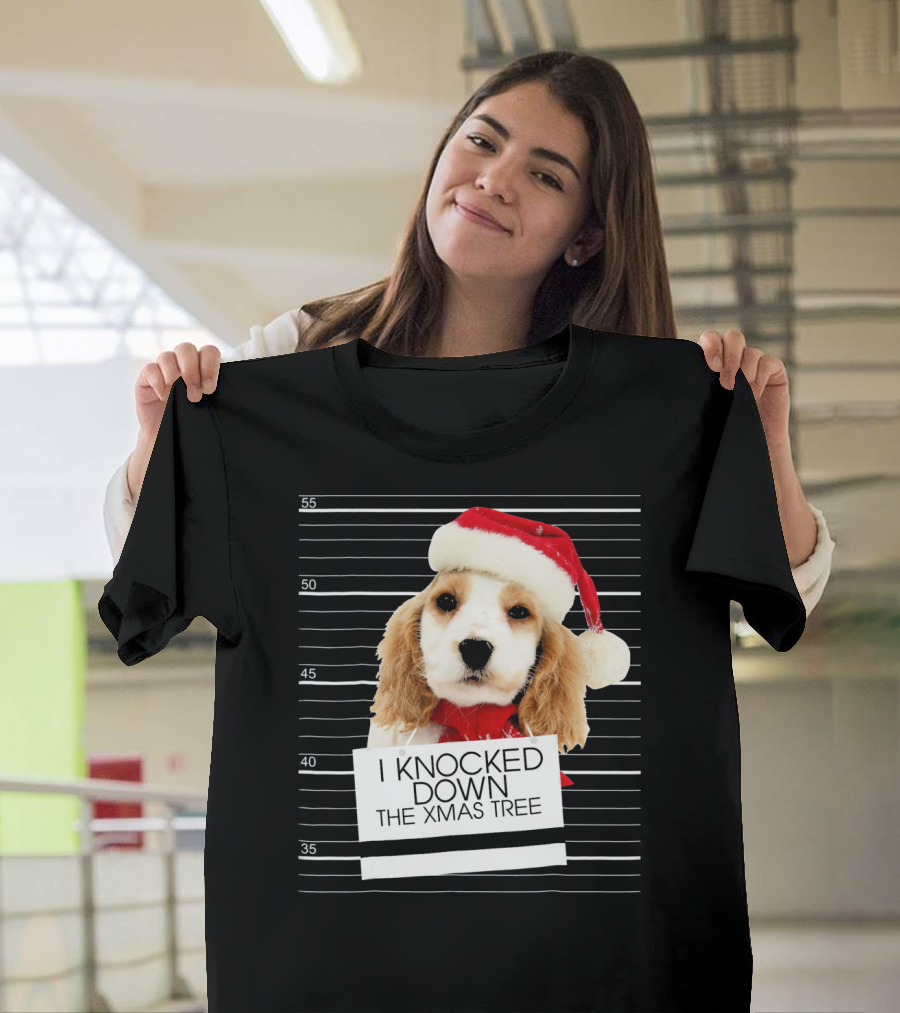 Cocker Spaniel Dog I Knocked Down The Xmas Tree T-Shirt