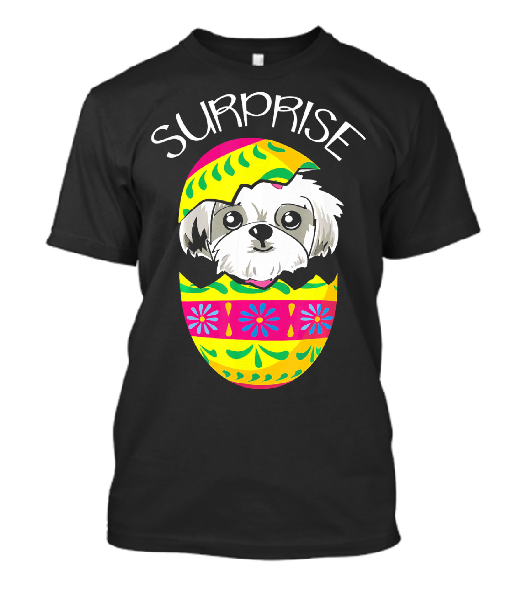 Surprise Funny Cute Puppy Shih Tzu Hatches Easter T-Shirt