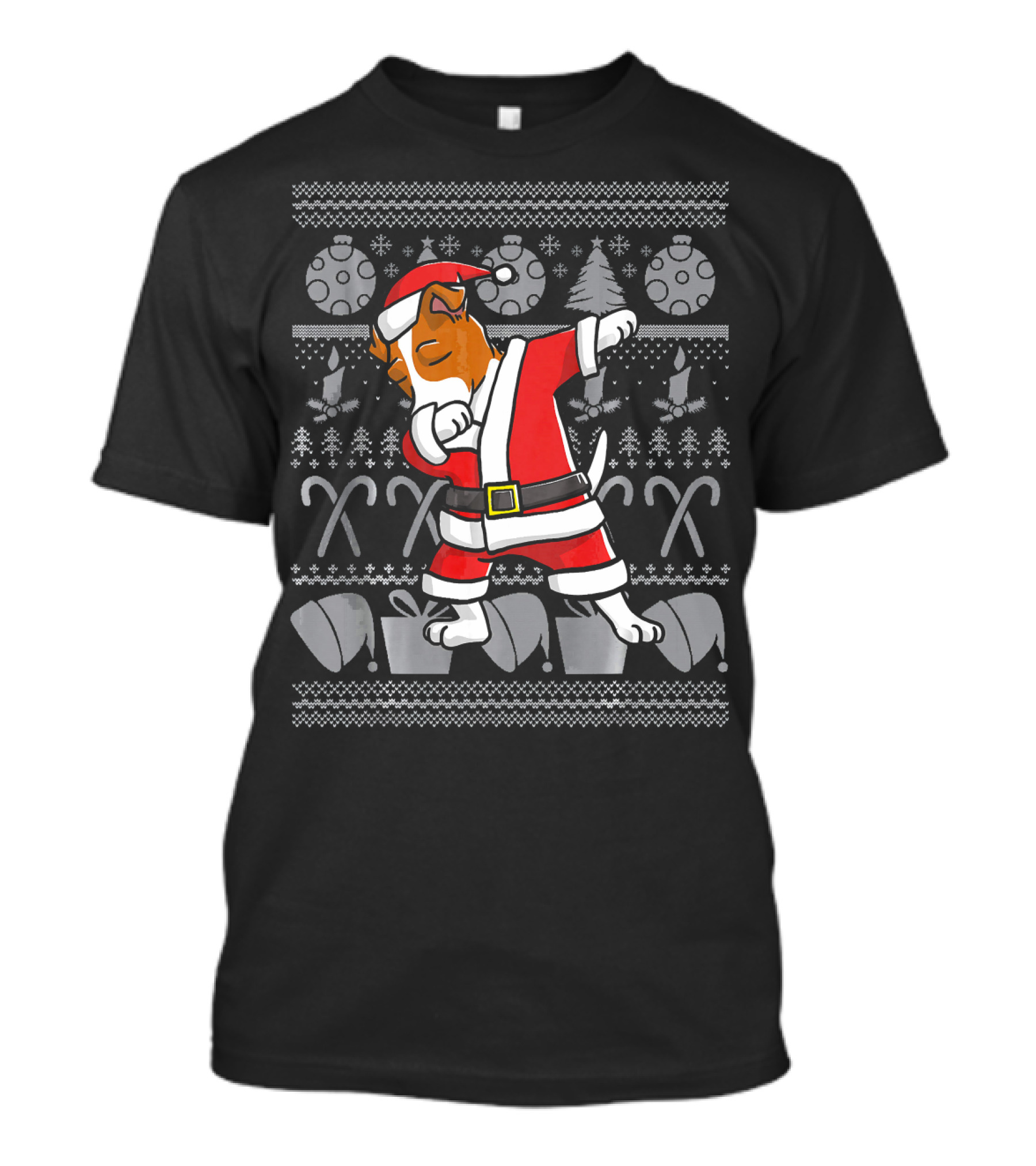 Santa Dabbing Jack Russell Terrier Christmas T-Shirt