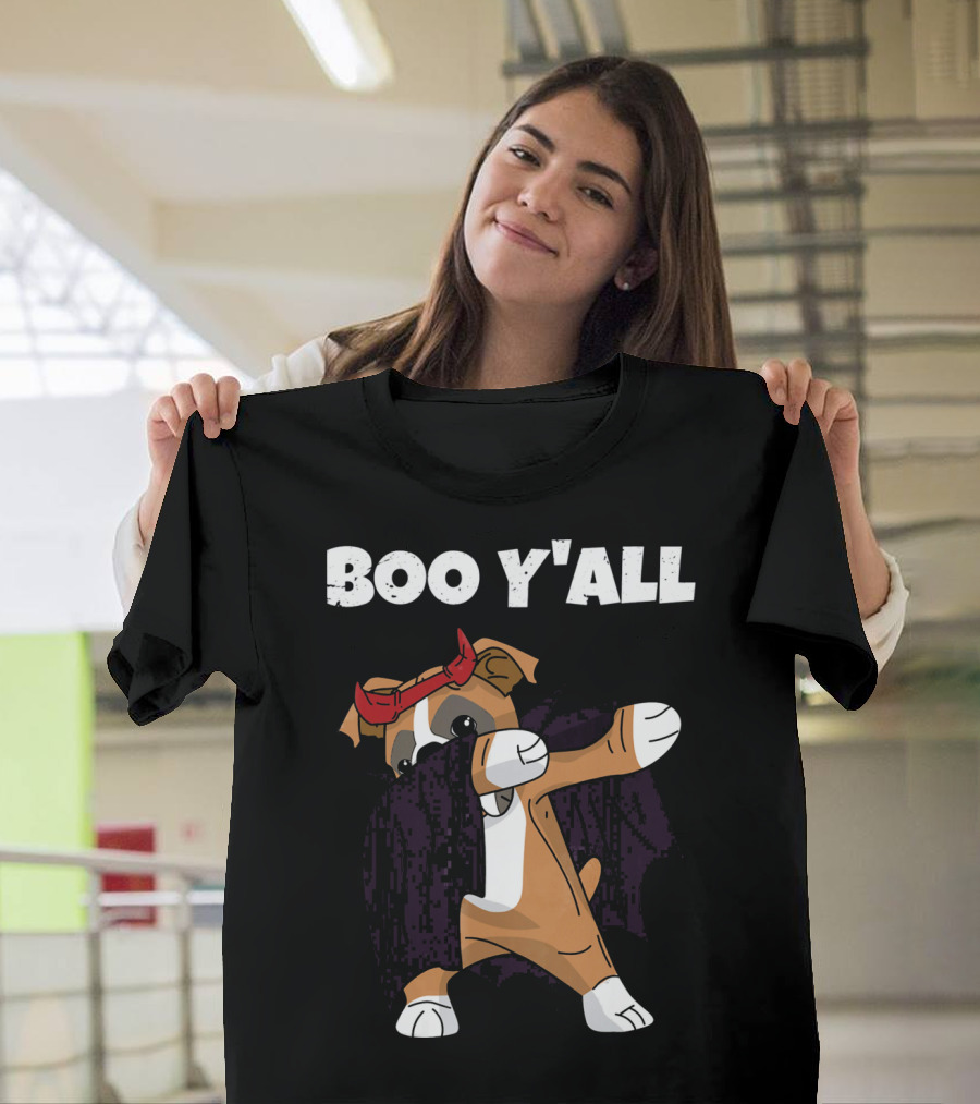 Boo Y'all Funny Dabbing Boxer Halloween Party T-Shirt