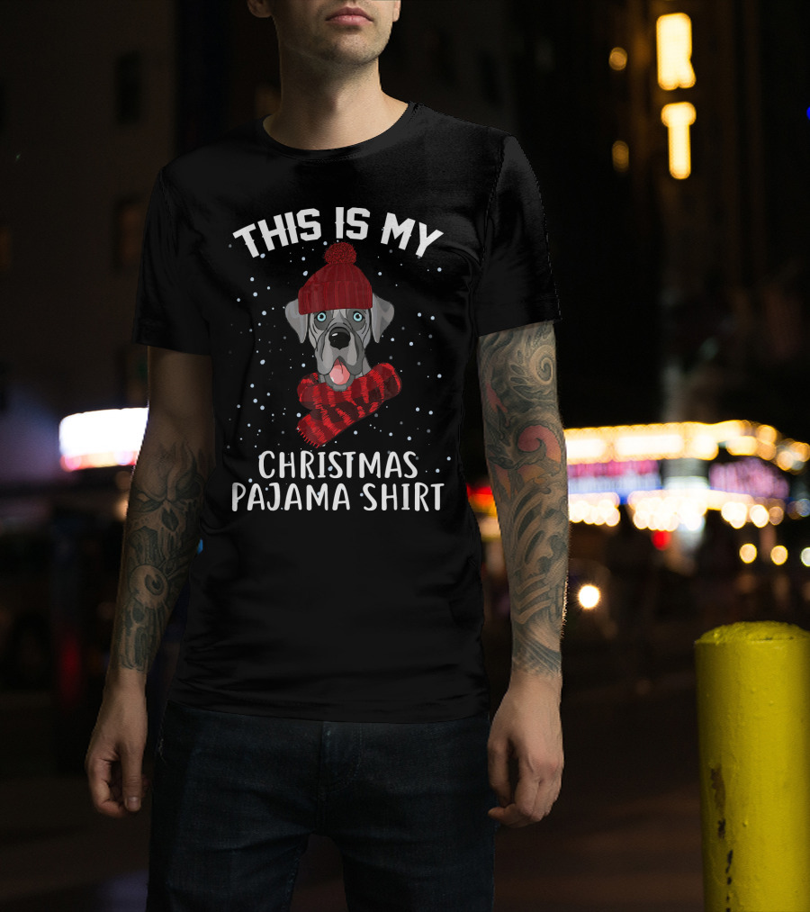 This Is My Great Dane Dog Lover Christmas Pajama T-Shirt