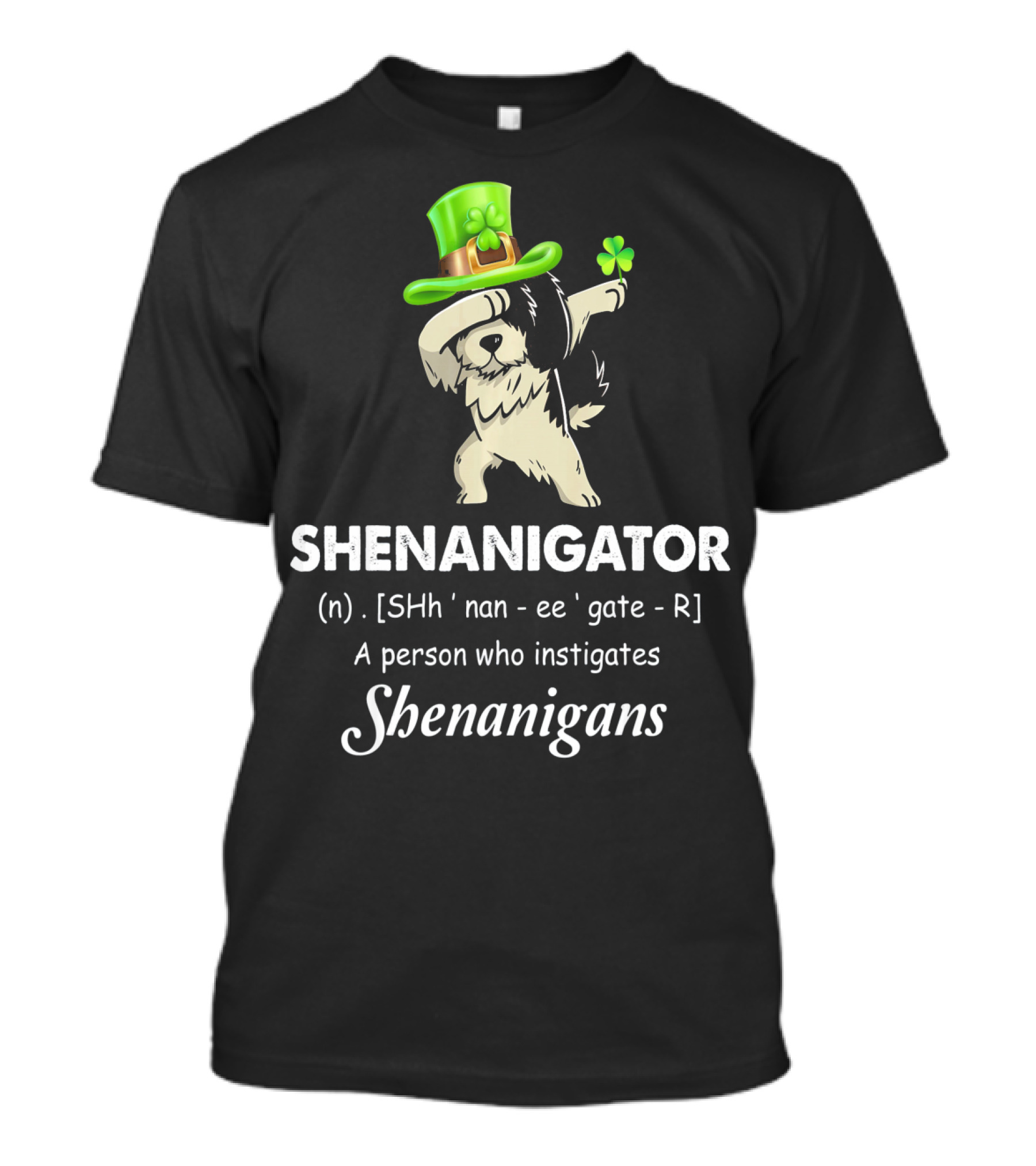 Shenanigator Dabbing Shih Tzu St. Patrick's Day Definition T-Shirt