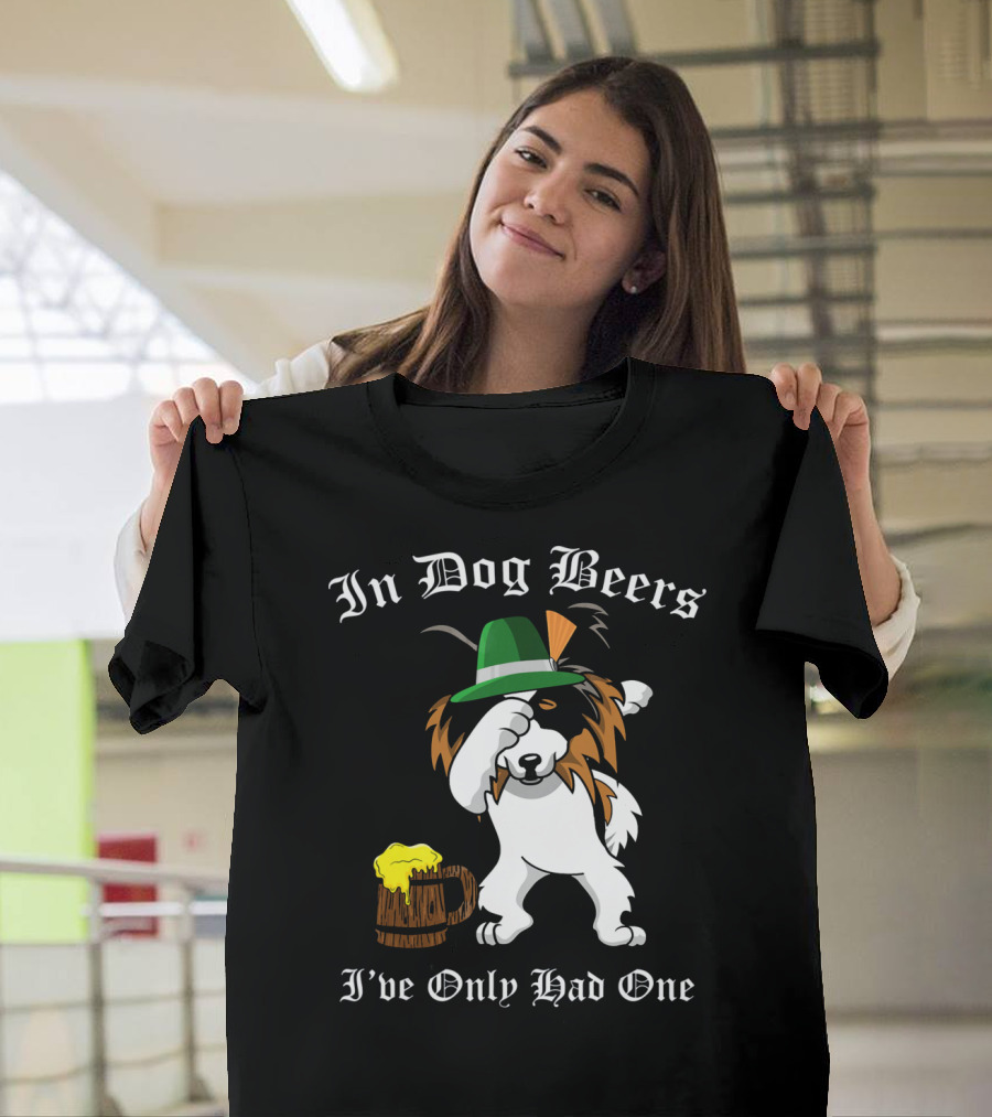 In Dog Beers I've Only Had One Dabbing Papillon Oktoberfest Dog T-Shirt