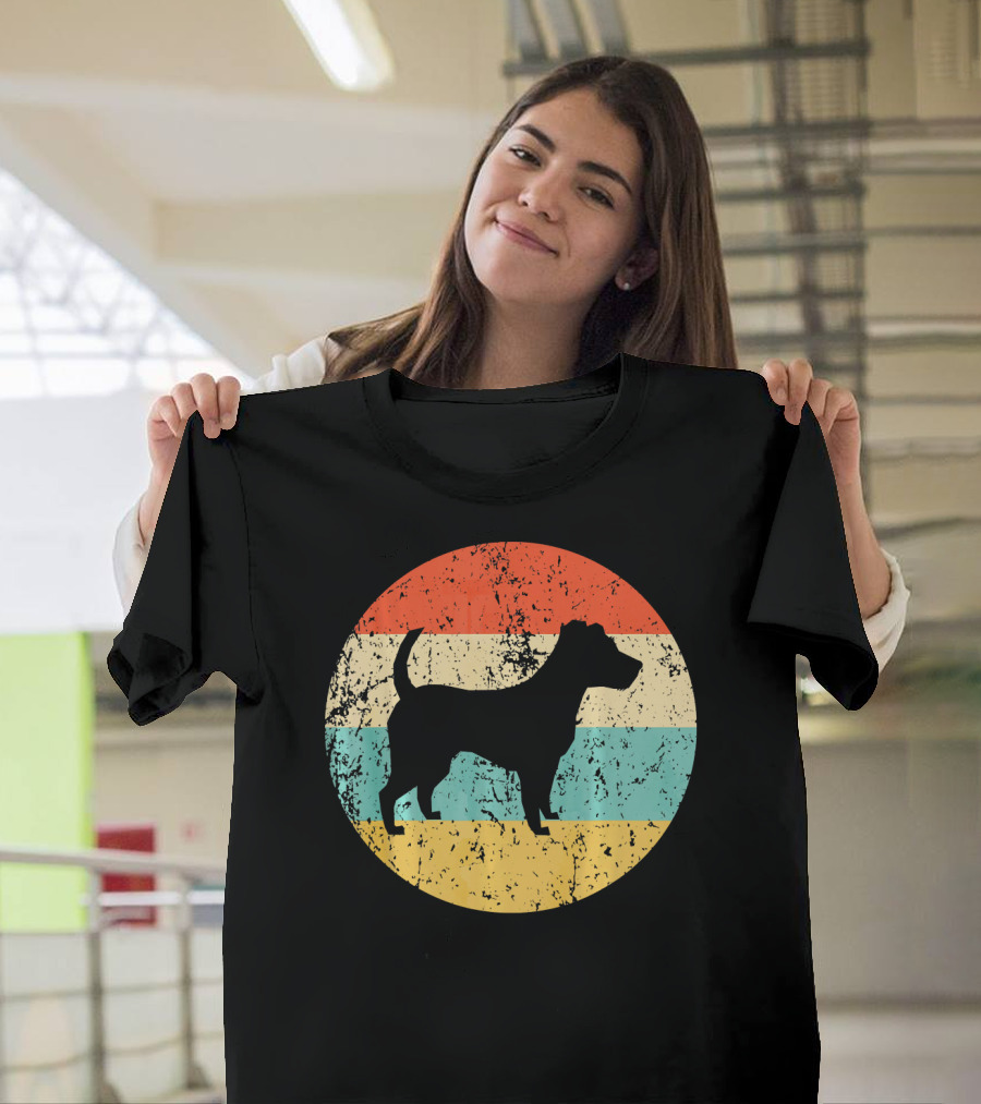 Jack Russell Terrier Vintage Retro Stripes T-Shirt