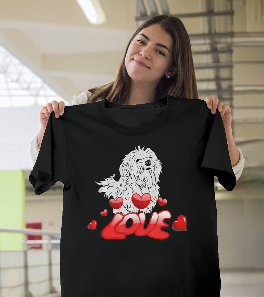Maltese Dogs Love Hearts I Love Maltese T-Shirt