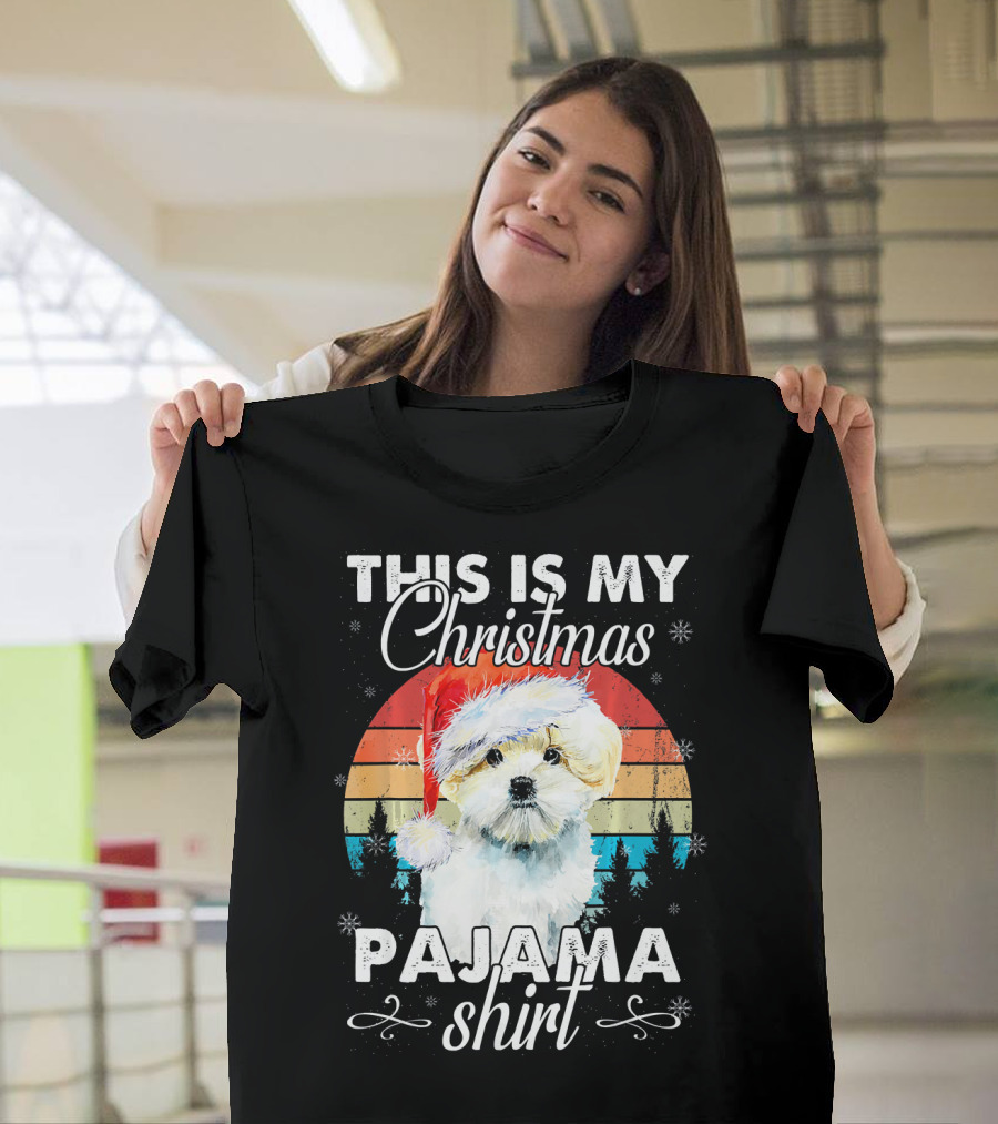 This Is My Christmas Pajama Maltese Dog T-Shirt