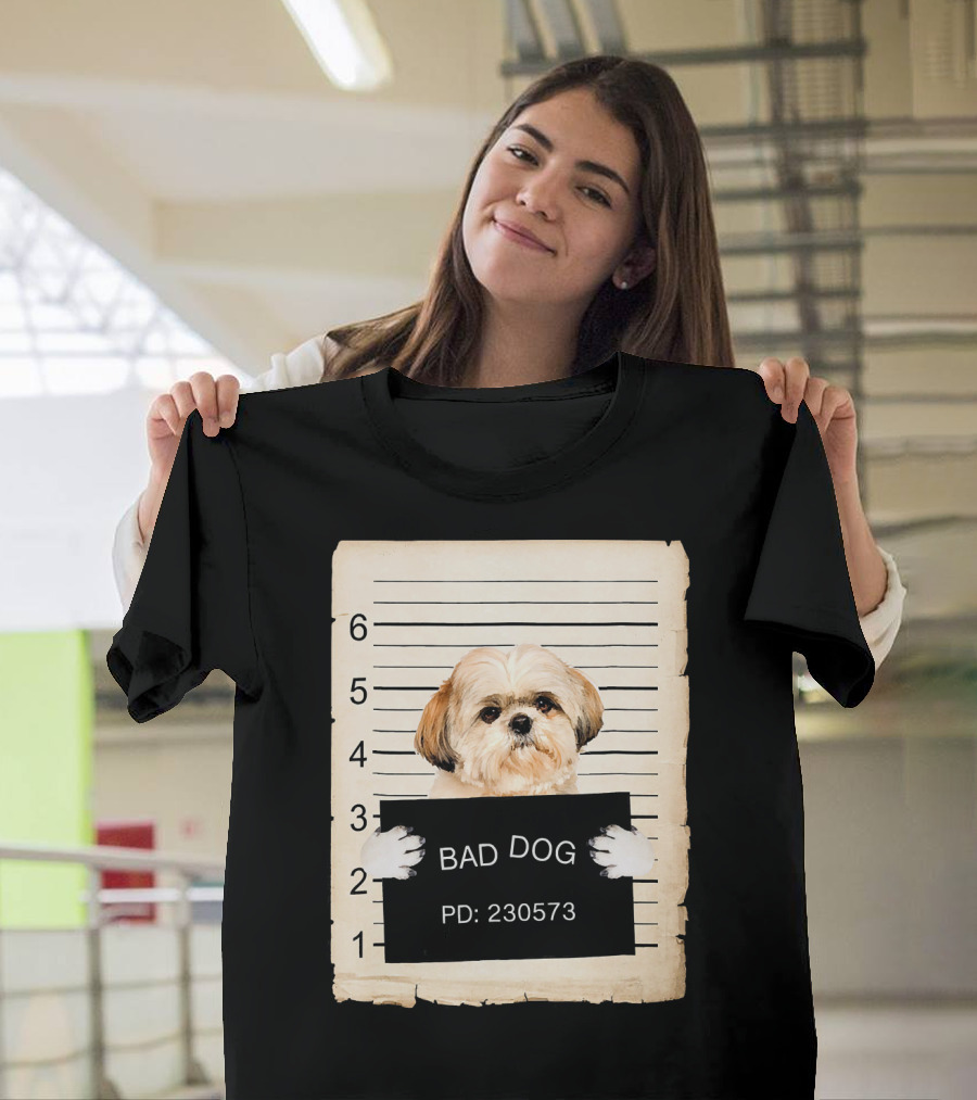 Bad Dog Shih Tzu Mugshot PD: 230573 T-Shirt