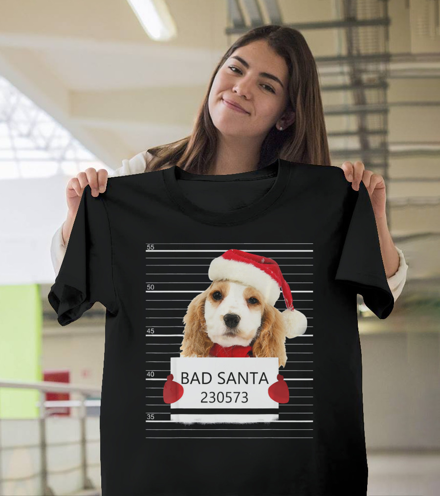 Cocker Spaniel Bad Santa 230573 Mugshot T-Shirt