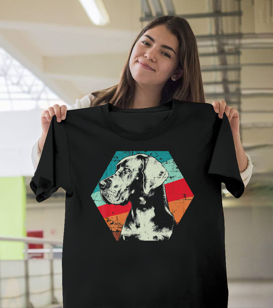 Classic Vintage Great Dane Retro Hexagon T-Shirt
