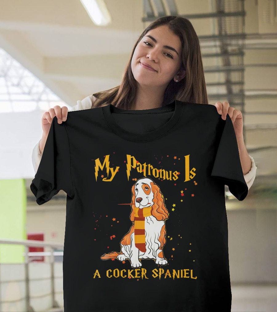 My Patronus Is A Cocker Spaniel With Scarf And Wand T-Shirt