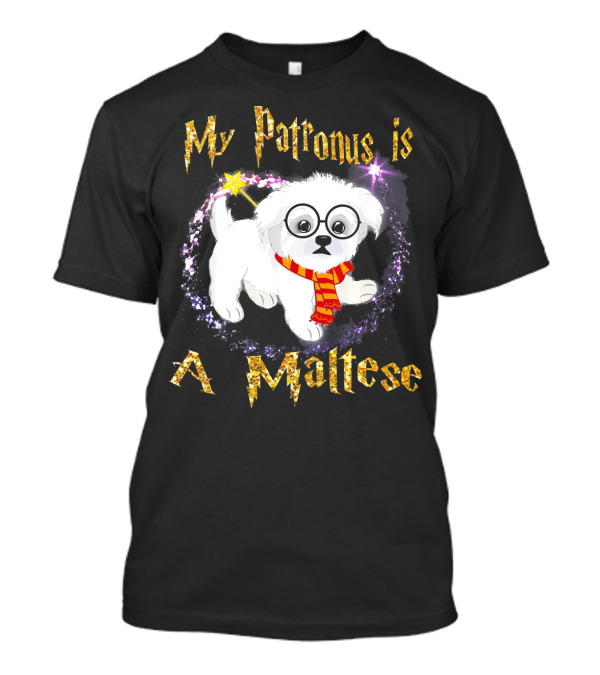 My Patronus Is A Maltese Magic Dog With Glasses And Scarf T-Shirt
