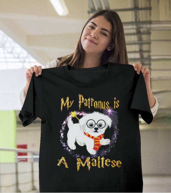 My Patronus Is A Maltese Magic Dog With Glasses And Scarf T-Shirt