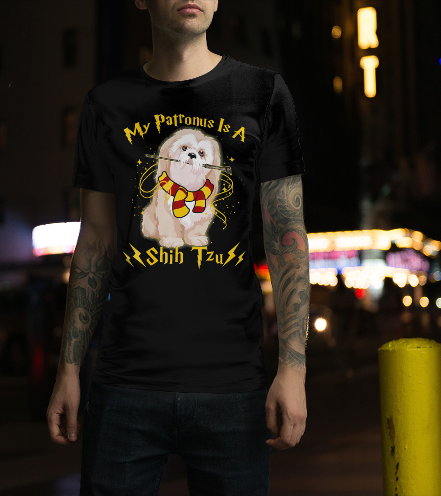 My Patronus Is A Shih Tzu Funny Dog Wizard Scarf T-Shirt