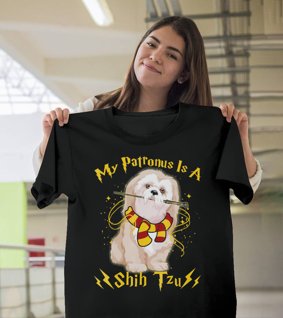 My Patronus Is A Shih Tzu Funny Dog Wizard Scarf T-Shirt