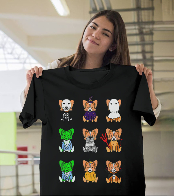Papillon Dog Lover Halloween Witch Ghost Mummy Devil Pumpkin Vampire Skeleton Styles T-Shirt