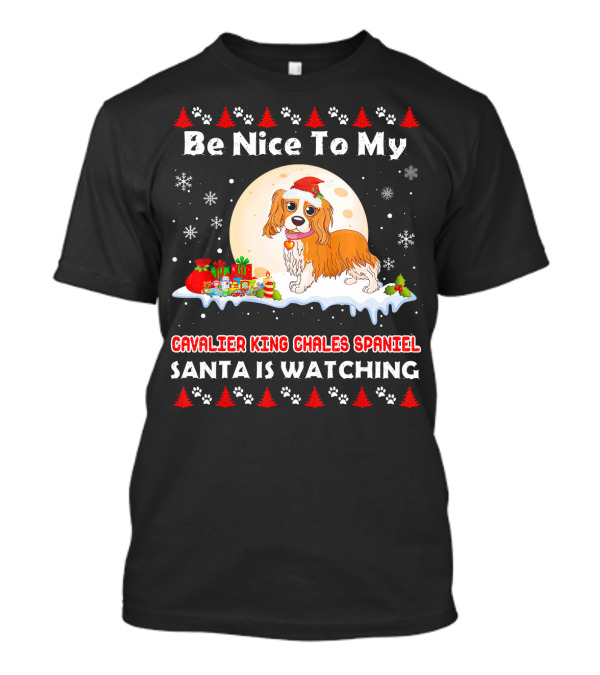 Be Nice To My Cavalier King Charles Spaniel Santa Is Watching T-Shirt