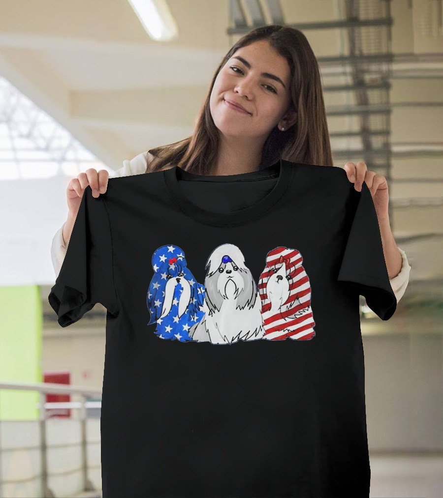 Patriot Shih Tzu American Flag T-Shirt