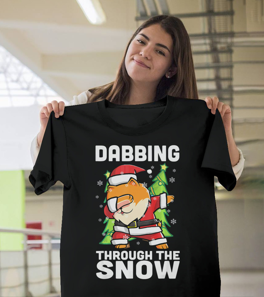 Dabbing Through The Snow Pomeranian Santa Dance T-Shirt