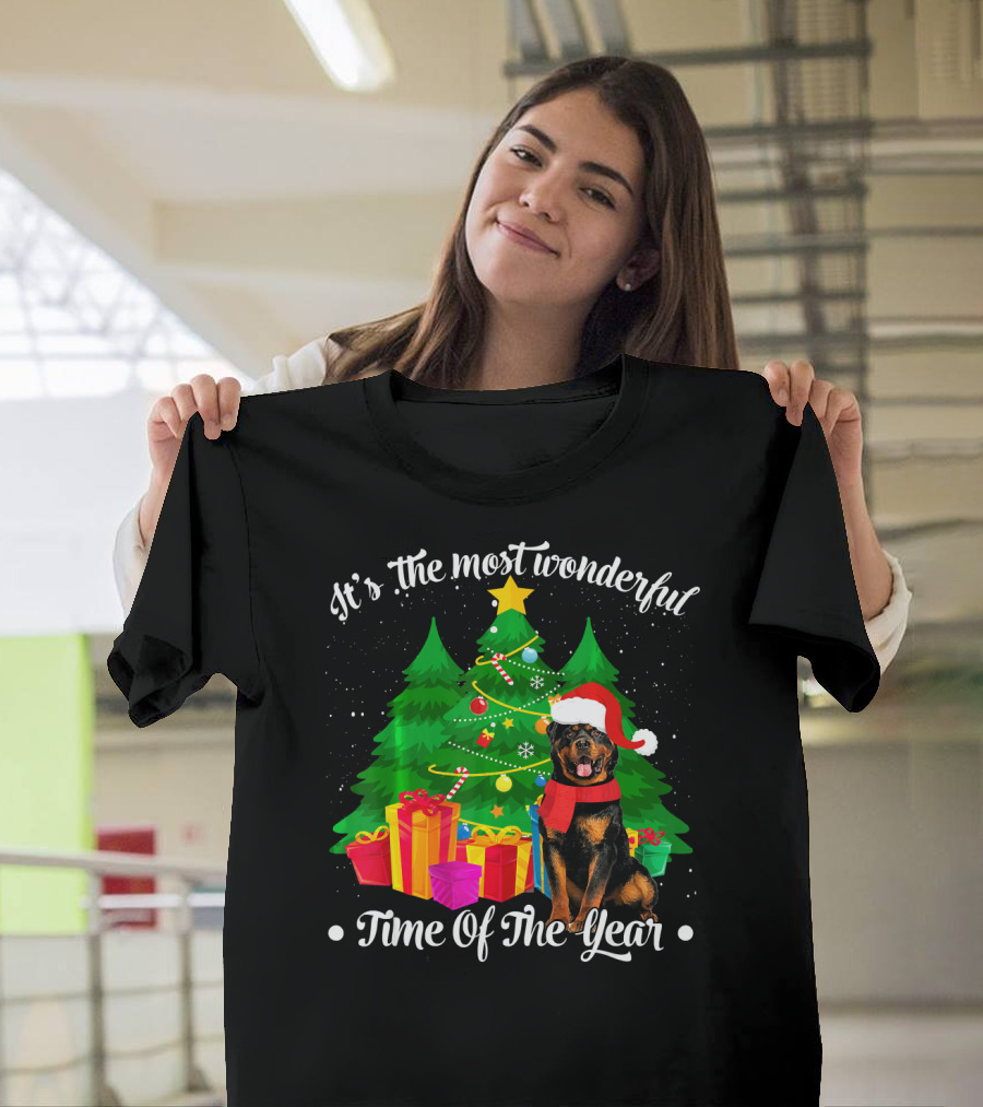 It's The Most Wonderful Time Of The Year Rottweiler Christmas T-Shirt