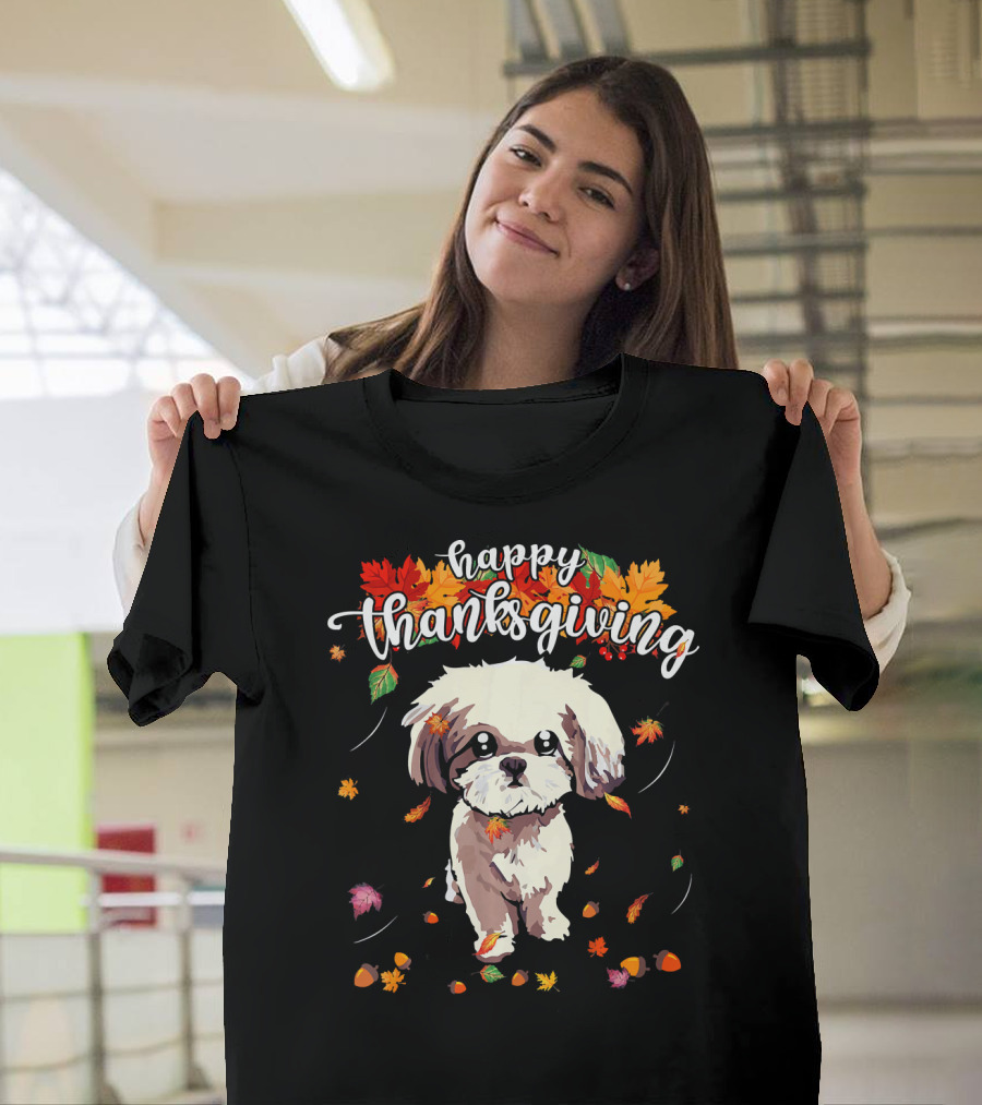 Happy Thanksgiving Cute Shih Tzu T-Shirt