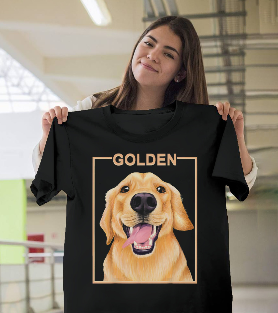 Golden Retriever Panting Happy Golden Dog T-Shirt