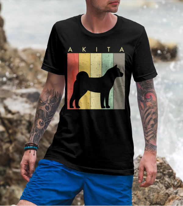Akita Akita Dog Lover Retro T-Shirt