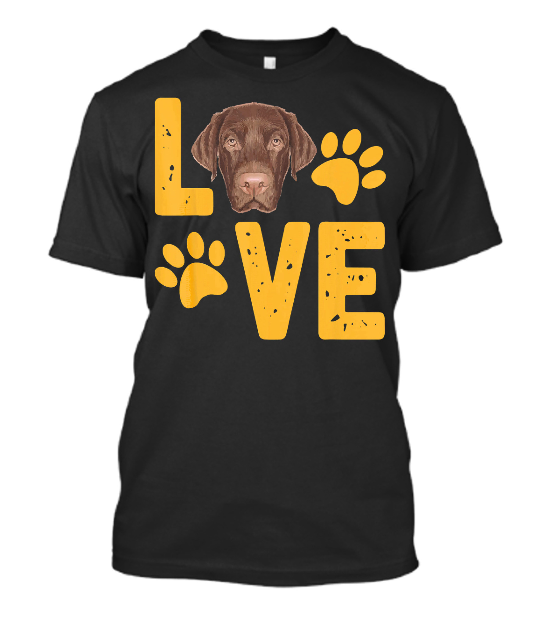 LOVE Chocolate Lab Labrador Retriever Paw Prints T-Shirt