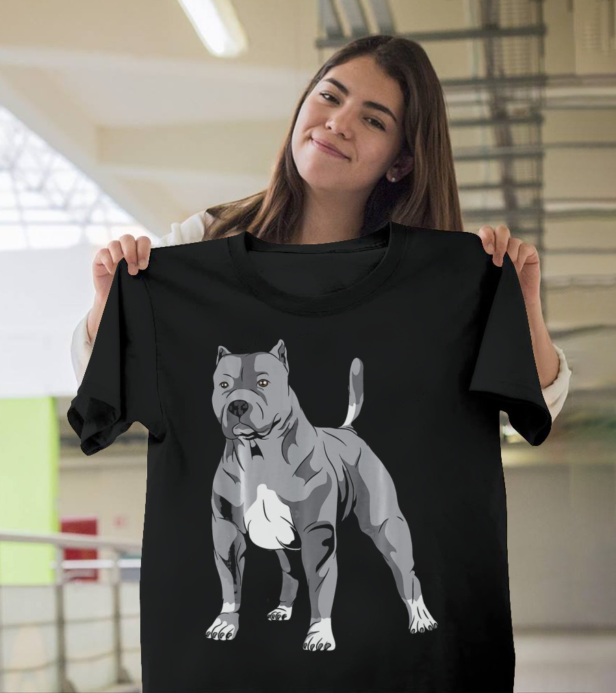 Pit Bull Breed Grey Loyal Companion Dog T-Shirt