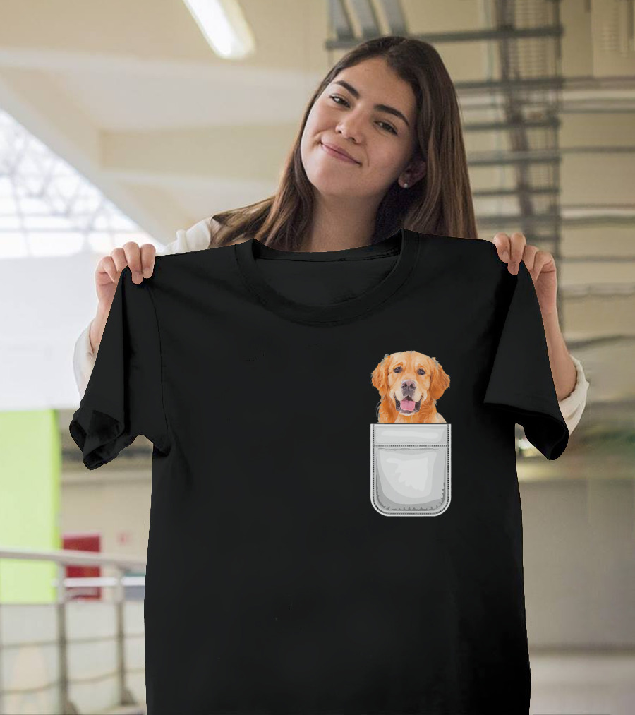 Golden Retriever Puppy Dog in Your Pocket T-Shirt