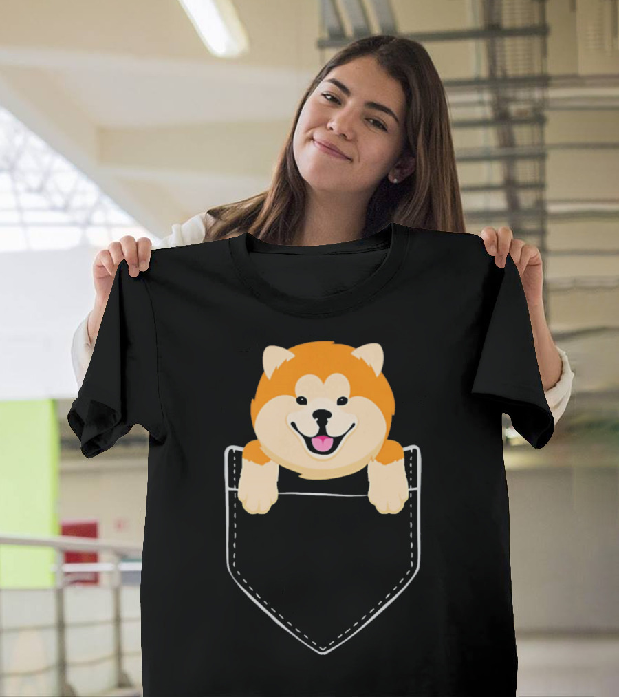 Pocket Akita Puppy Cuteness Overload T-Shirt