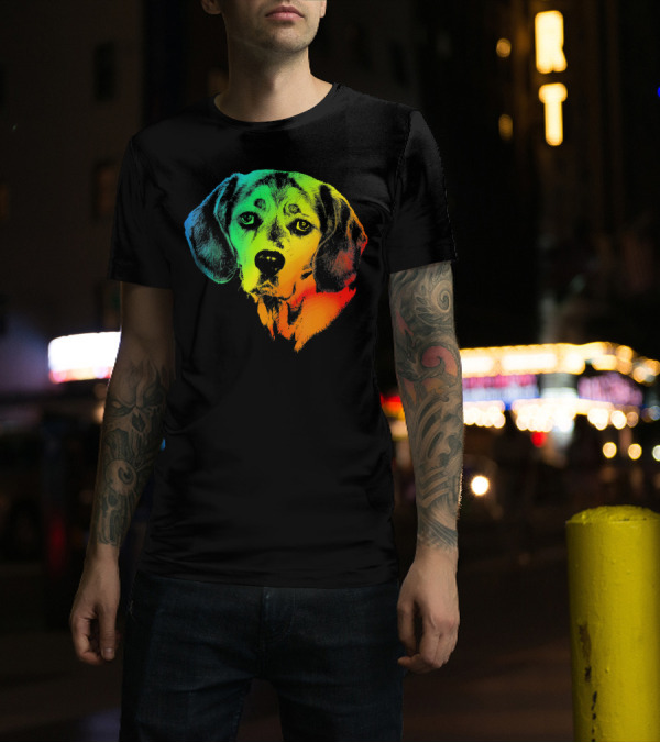BEAGLE Colorful Rainbow Dog T-Shirt