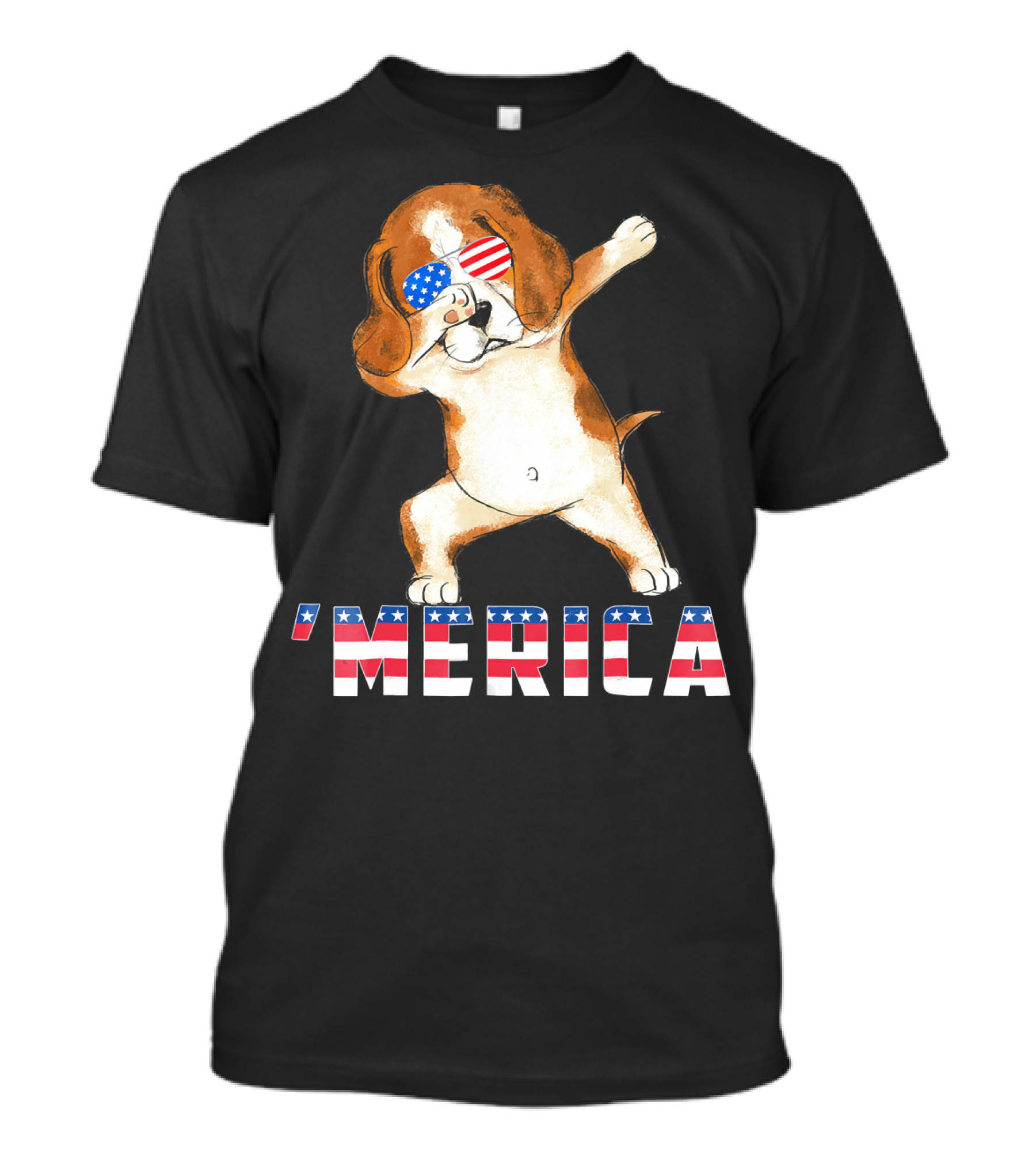 Beagle 'Merica 4th Of July Dog With Patriotic Sunglasses T-Shirt