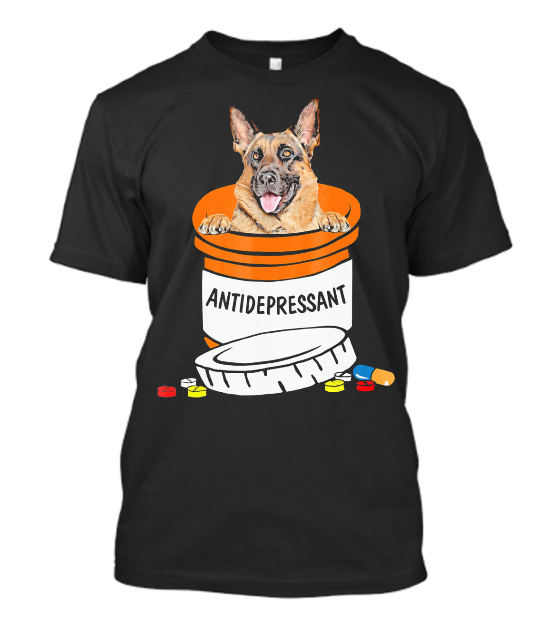 Antidepressant German Shepherd In Pill Bottle T-Shirt