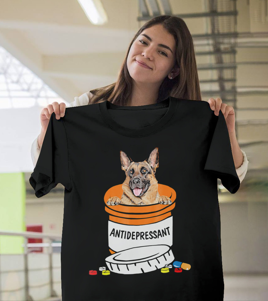 Antidepressant German Shepherd In Pill Bottle T-Shirt