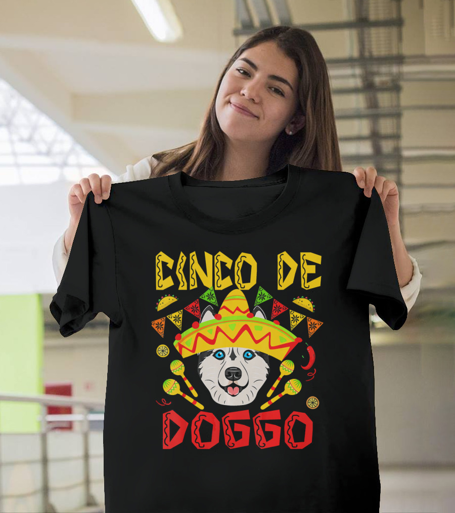 Cinco De Doggo Husky Sombrero Fiesta T-Shirt