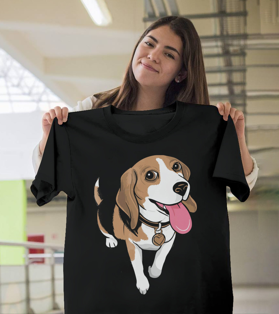 Beagle Funny Beagles Cartoon Happy Dog Iconic T-Shirt