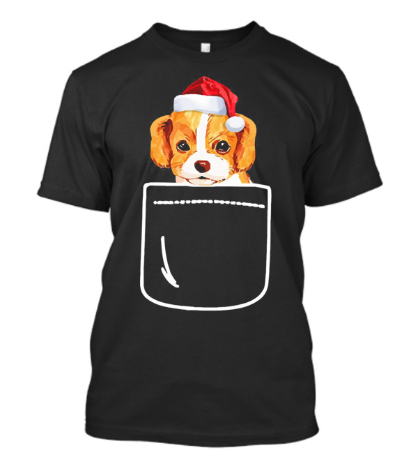 Beagle Puppy Dog With Santa Hat In Your Pocket T-Shirt