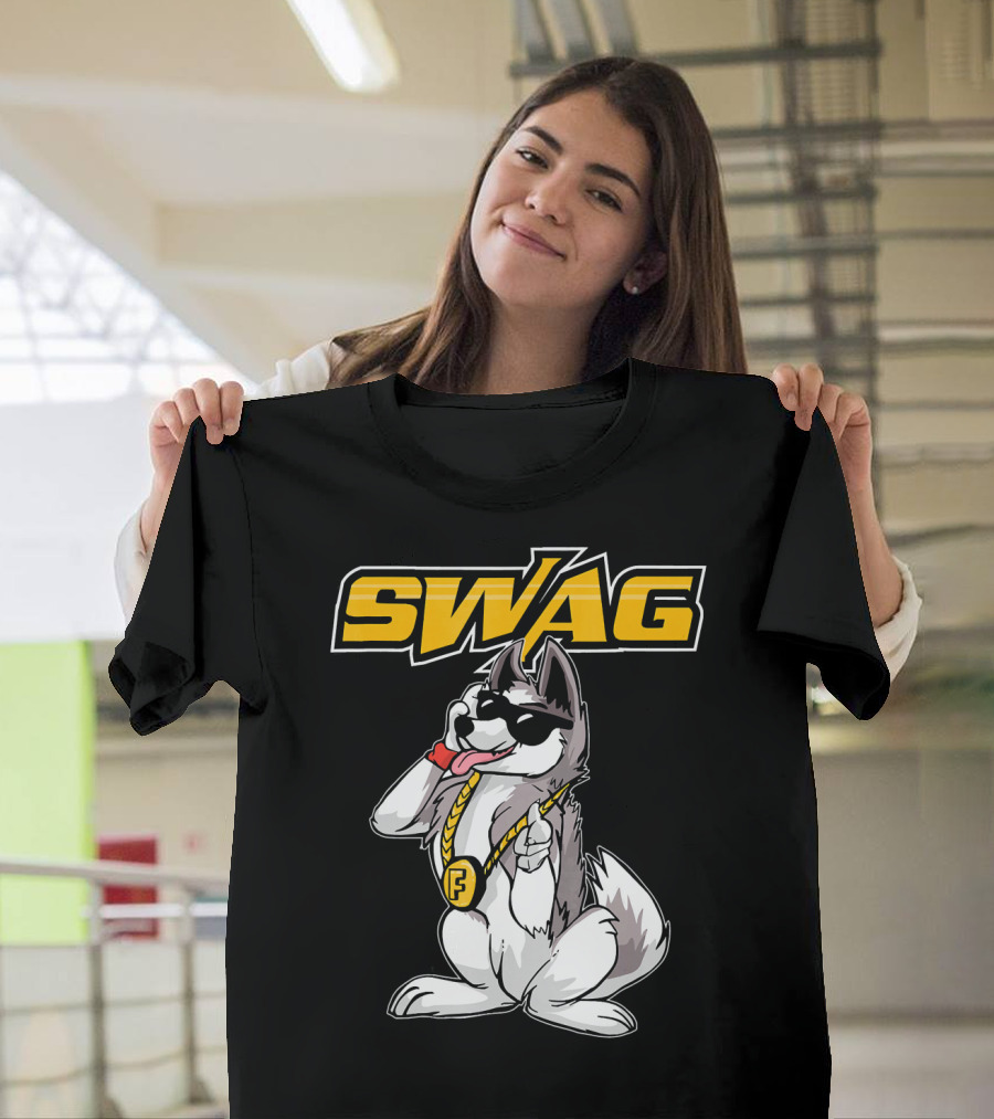Furry Swag Husky with Sunglasses and Chain T-Shirt