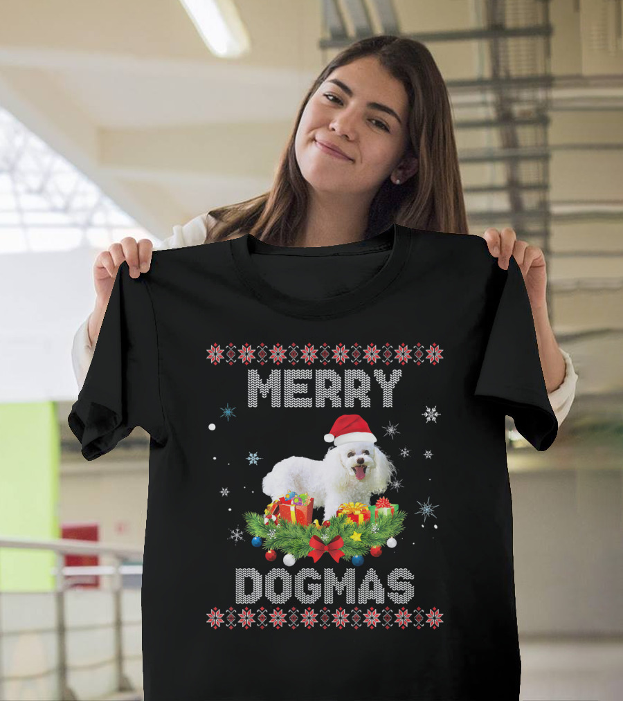 Merry Dogmas Poodle Dog Ugly Christmas T-Shirt