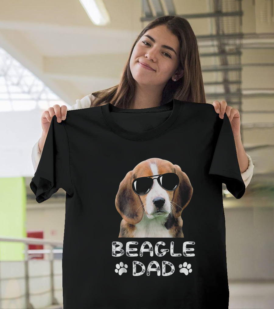 Mens Best Beagle Dad Ever Fun Sunglasses Cool T-Shirt