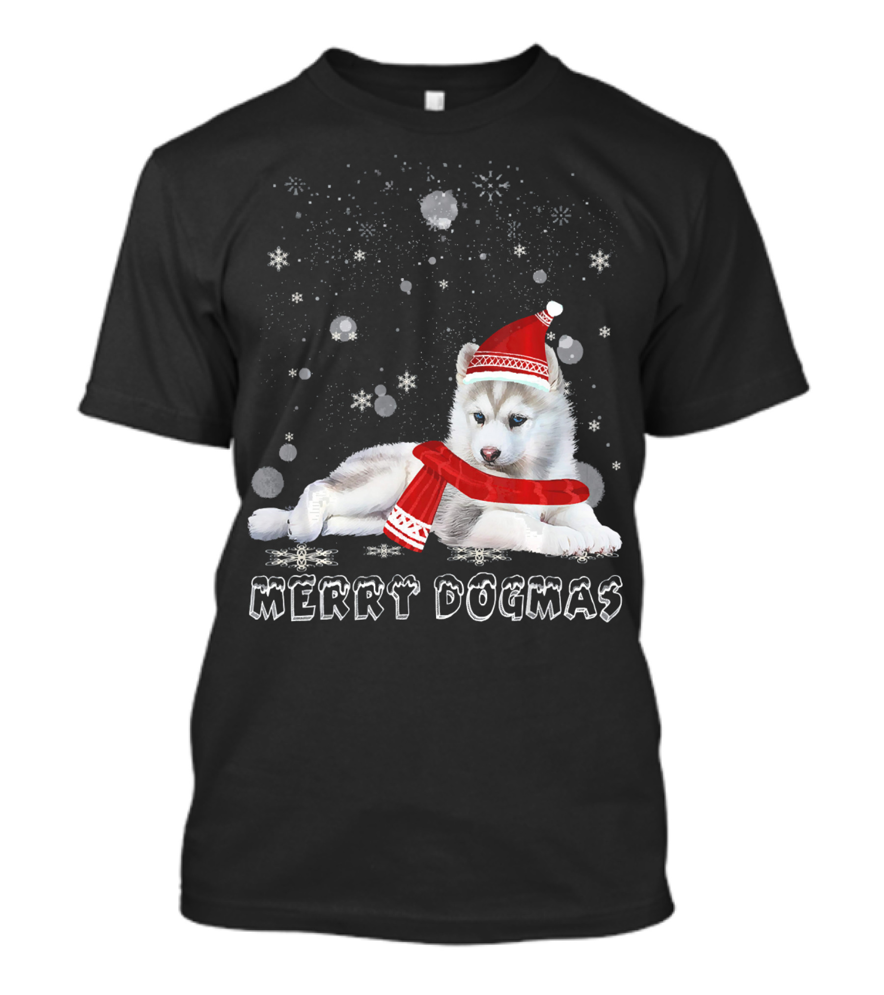 Merry Dogmas Siberian Husky Dog Snow Christmas T-Shirt