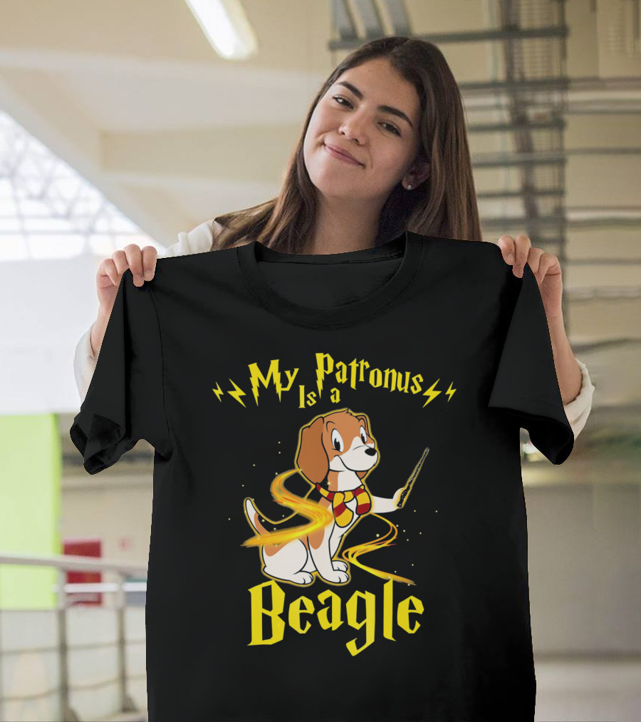 My Patronus Is A Beagle Wizard Dog With Wand And Scarf T-Shirt
