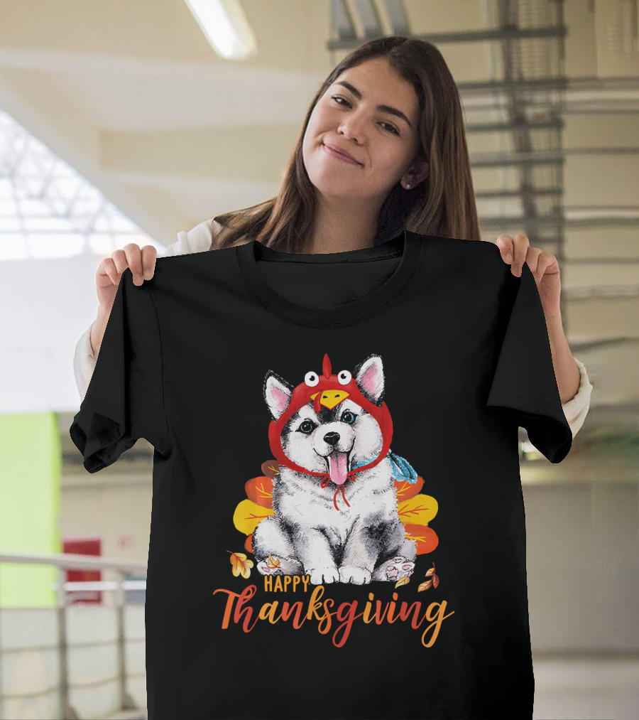 Siberian Husky Happy Thanksgiving Turkey Costume T-Shirt