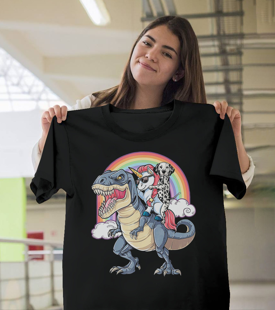 Dalmatian and Unicorn Ride Rex with Rainbow Adventure T-Shirt