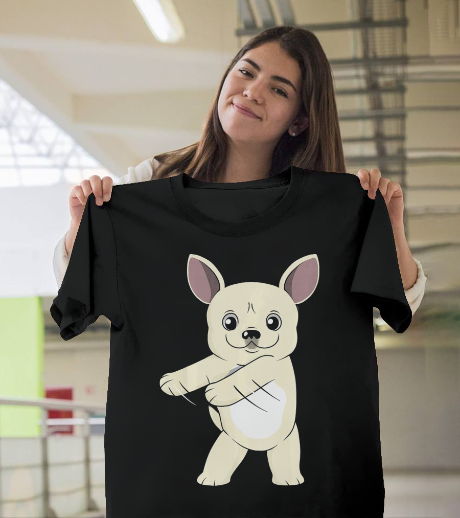 Cream French Bulldog Floss Dance Flossin Cartoon Animal T-Shirt