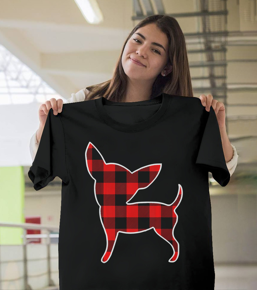Chihuahua Red Buffalo Plaid Dog Pup Matching T-Shirt
